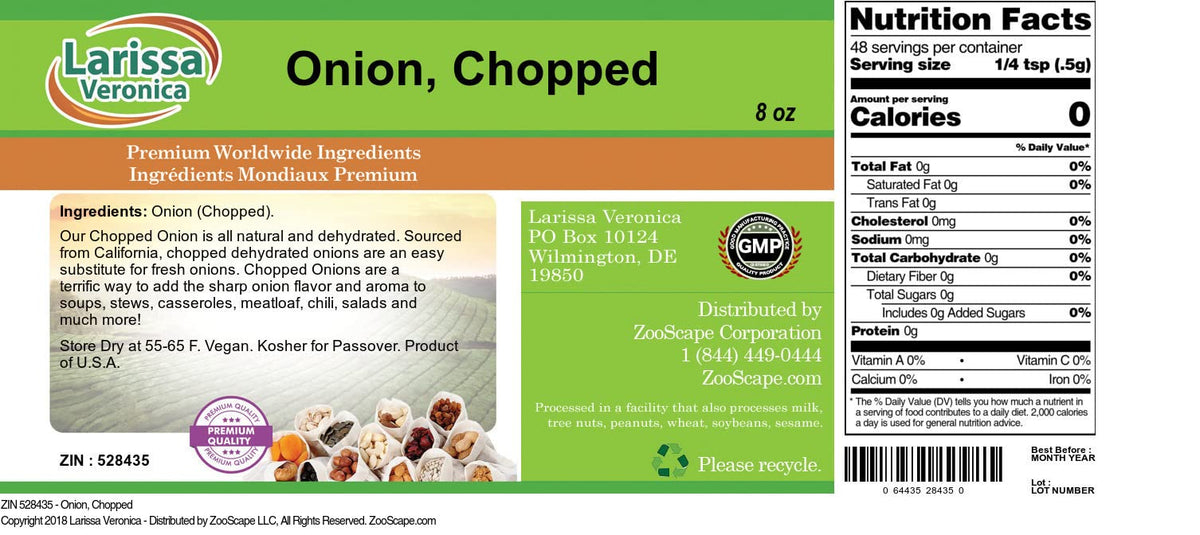 Onion, Chopped (8 oz, ZIN: 528435) - 3 Pack