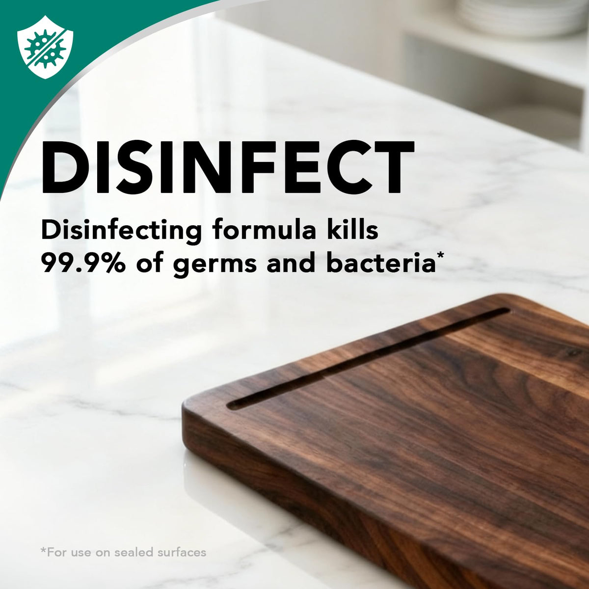 Weiman Disinfectant Granite Cleaner and Polish With Microfiber Cloth - Safely Clean Disinfect and Shine Granite Marble Soapstone Quartz Quartzite