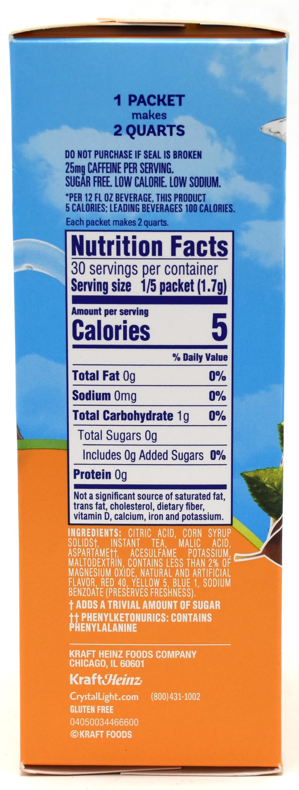 Crystal Light Peach Iced Tea Drink Mix, 12-Quart Canister (Pack of 9)
