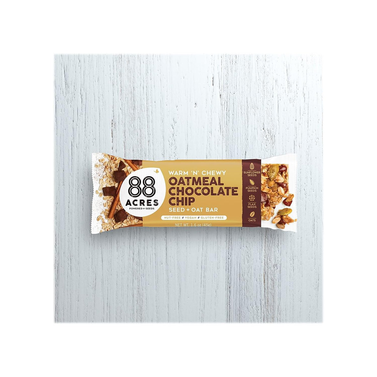 88 Acres Oatmeal Chocolate Chip Seed & Oat Bar 9 Count, 1.6 OZ