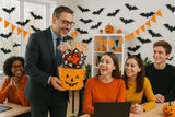 Halloween Pumpkin Gift Basket - Assorted Candy, Chocolates, Cookies & Snacks - Customizable Gift for Kids, Adults, Family, or Office (12" Timberland