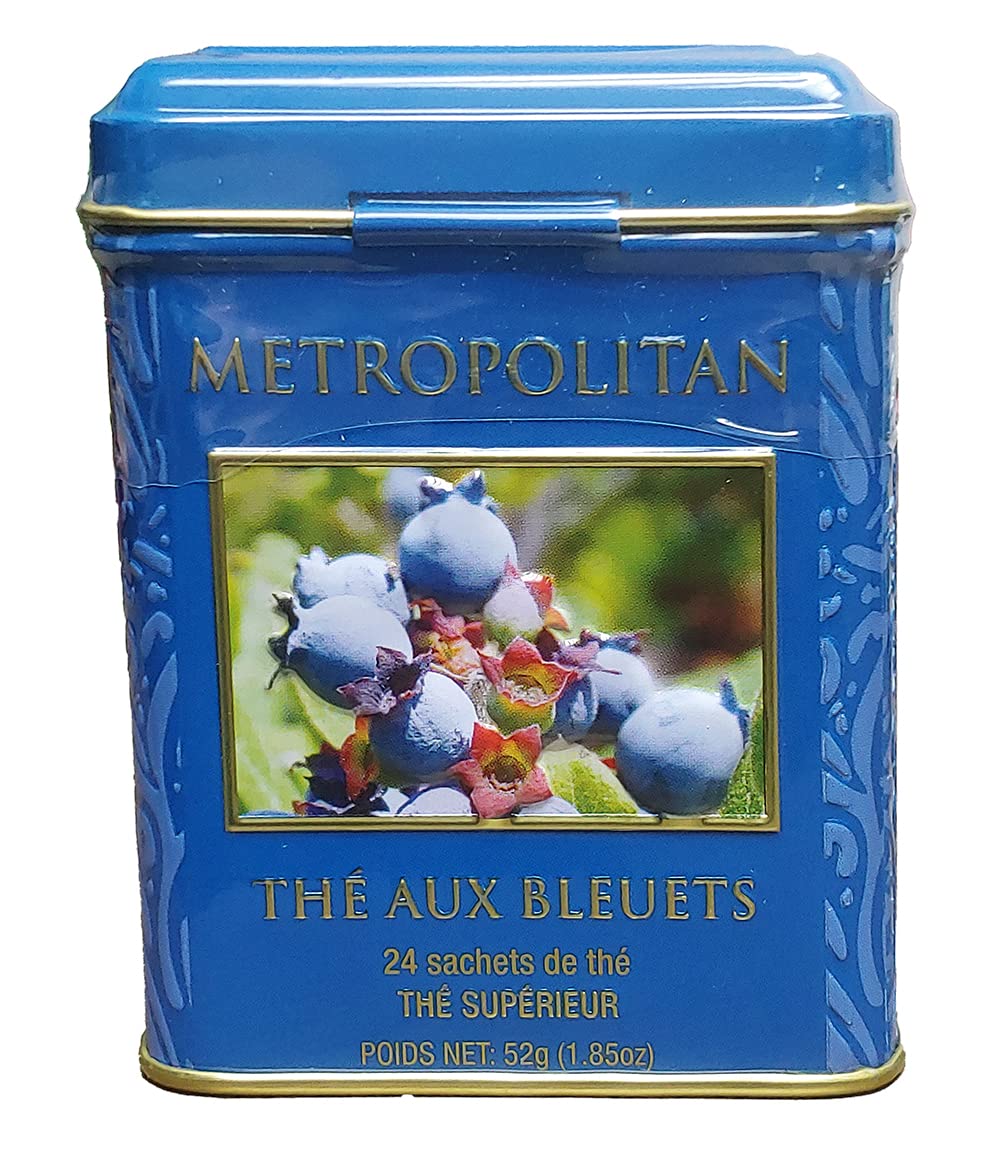 Wild Blueberry Black Tea by Metropolitan 24 Bags in Decorative Tin