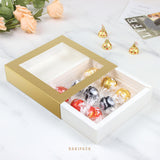 BAKIPACK 12 Gold Truffle Boxes with 9-Piece Plastics Tray, Chocolates Boxes