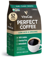 VitaCup Perfect Low Acid Coffee Ground, USDA Organic & Fair Trade, Mycotoxin Free, Dark Roast Guatemala Single Origin, Clean & Pure, 20 ounces, 52