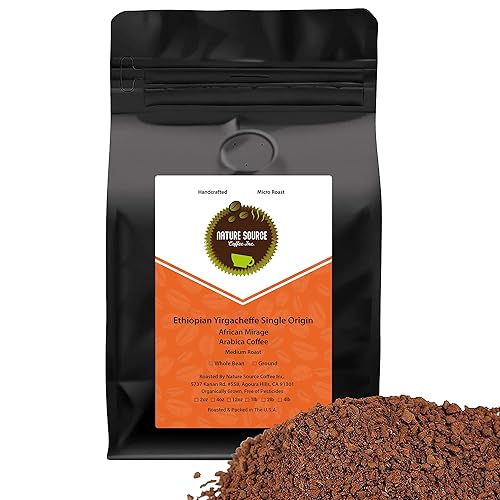 Yirgacheffe Ethiopia Single Origin | Organic | African Mirage | Ground Coffee |1lb 1-Pack