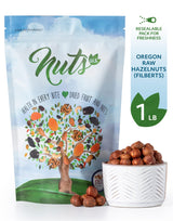 NUTS U.S. - Oregon Hazelnuts (Filberts) | Raw and Unsalted | Steam Pasteurized and NON-GMO | No Shell - Just Kernels | JUMBO SIZE | Packed in