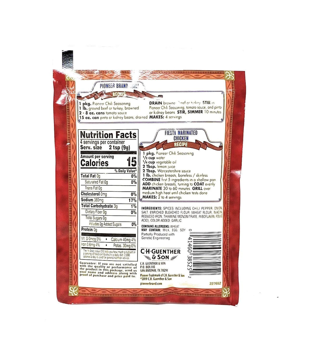 Pioneer Chili Seasoning Mix 1.25oz - 1 package
