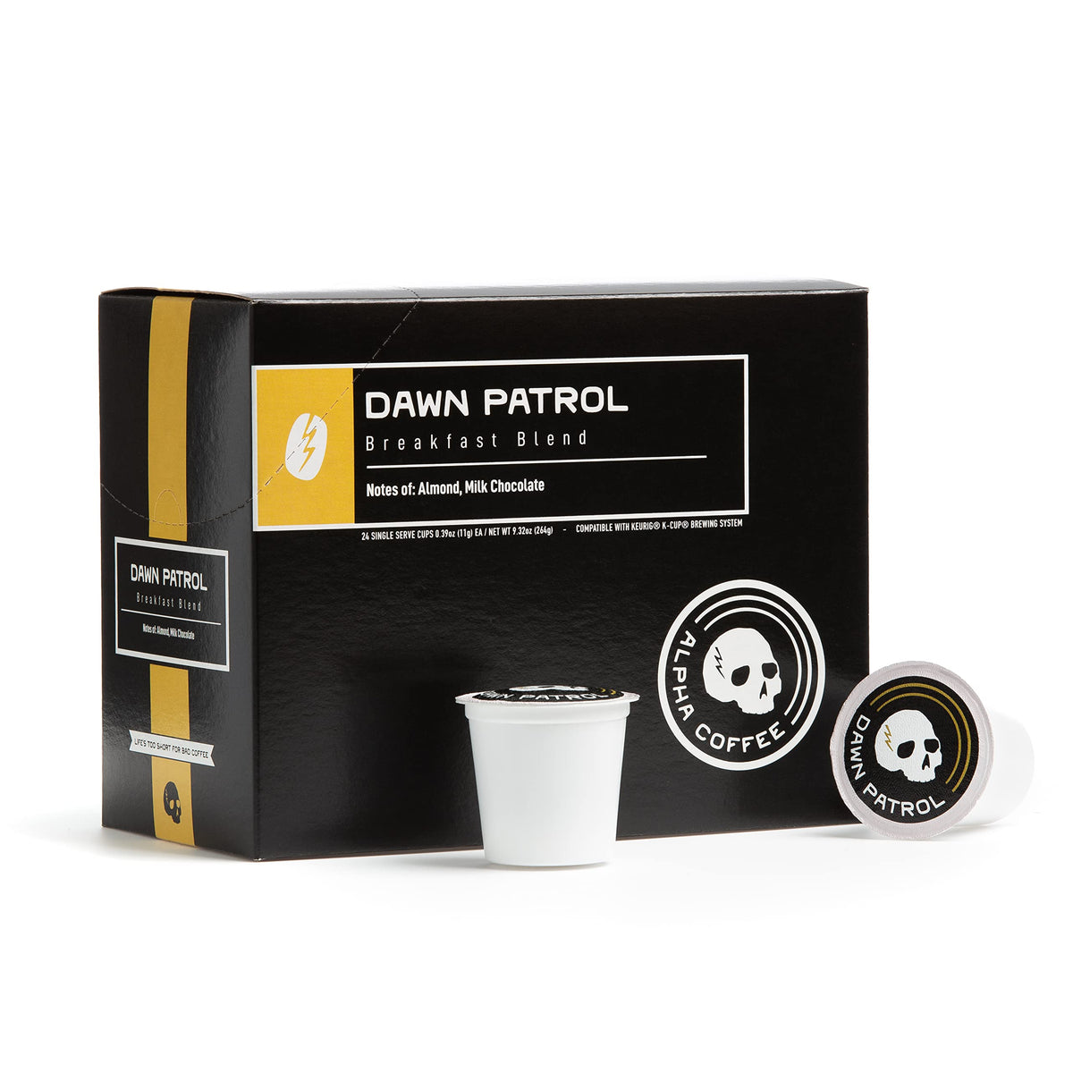 Alpha Coffee - Dawn Patrol Breakfast Blend - 24 Count Coffee Pods - Premium Gourmet Medium-Light Roast Coffee | Veteran Owned - Specialty Small Batch
