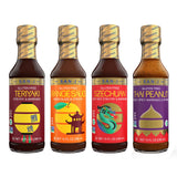San-J - Spice of Life Variety Pack- Teriyaki, Orange Sauce, Szechuan, Thai Peanut - All Gluten Free Cooking Sauces - Non-GMO - 10 oz. Bottles - 4 Pack