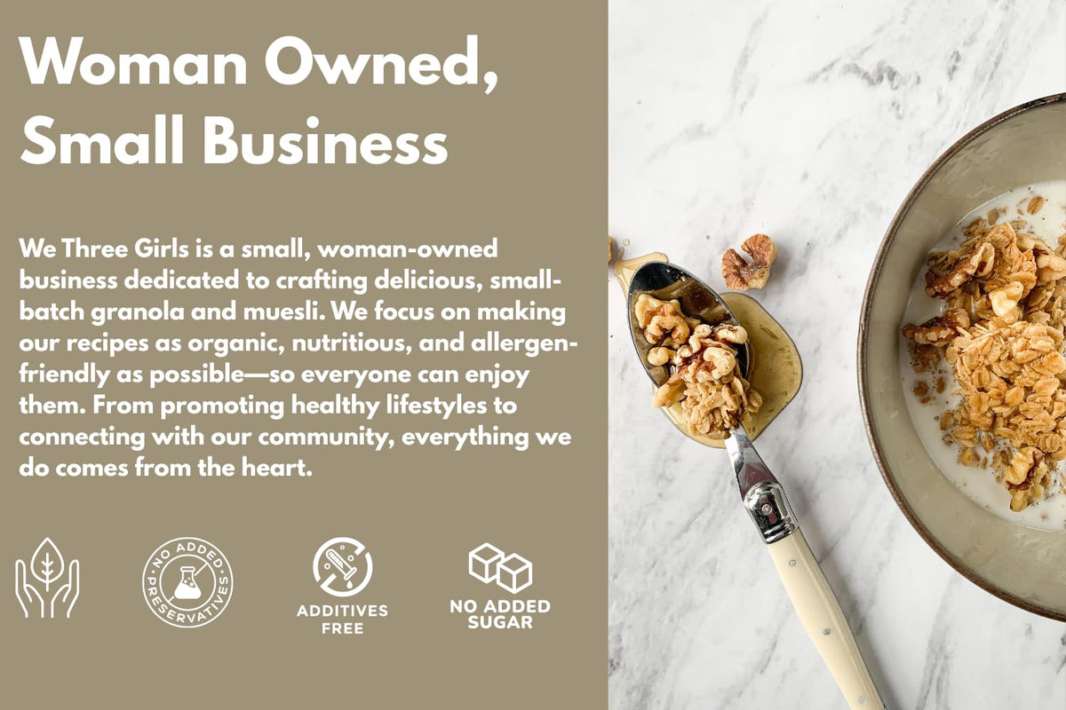 We Three Girls Granola - Chocolate Cherry Matcha (10 Ounce) | Small Batch Vegan Granola | All Natural Gluten Free Snack | Made in USA |