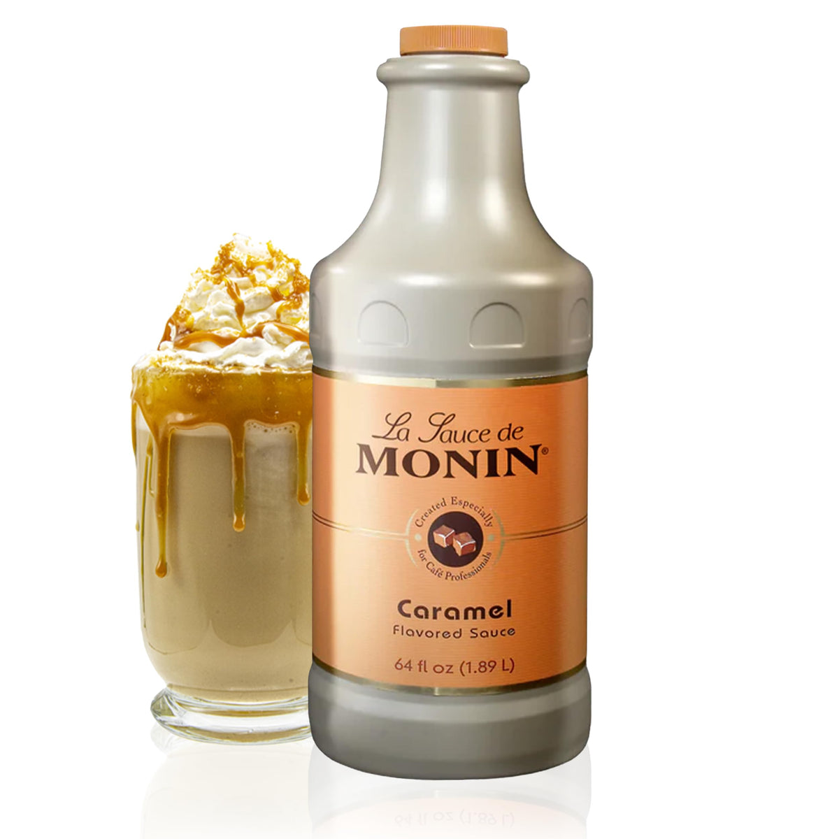 Monin - Gourmet Caramel Sauce, Rich and Buttery, Great for Desserts, Coffee, and Snacks, Gluten-Free, Non-GMO (64 Ounce)