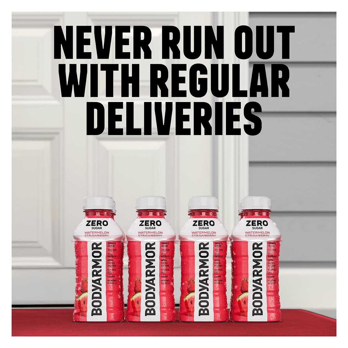 BODYARMOR ZERO Sugar Watermelon Strawberry Electrolyte Drink, Natural Flavors, 12 Fl Oz Bottles (8 Pack), B Vitamins & Antioxidants Sugar Free
