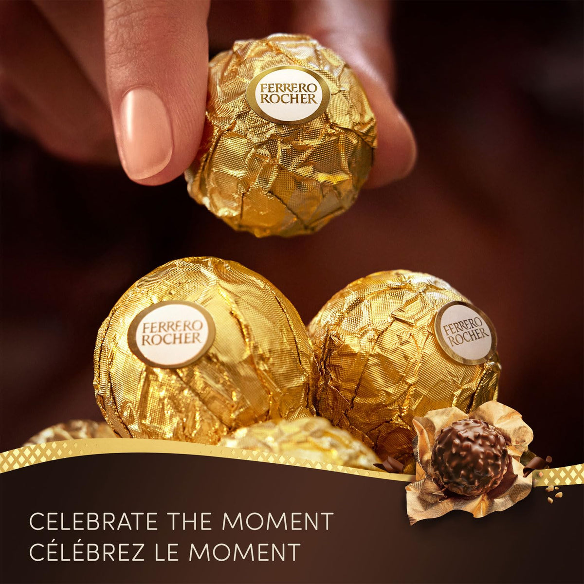 FERRERO ROCHER Fine Hazelnut Milk Chocolate Gift Box, 48 Count, Ideal Hostess Gift, 600g