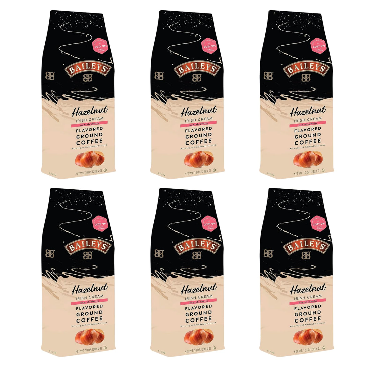 Baileys Hazelnut Irish Cream Flavored Medium Roasted Ground Coffee - 10 Ounce Bag (Pack of 6)