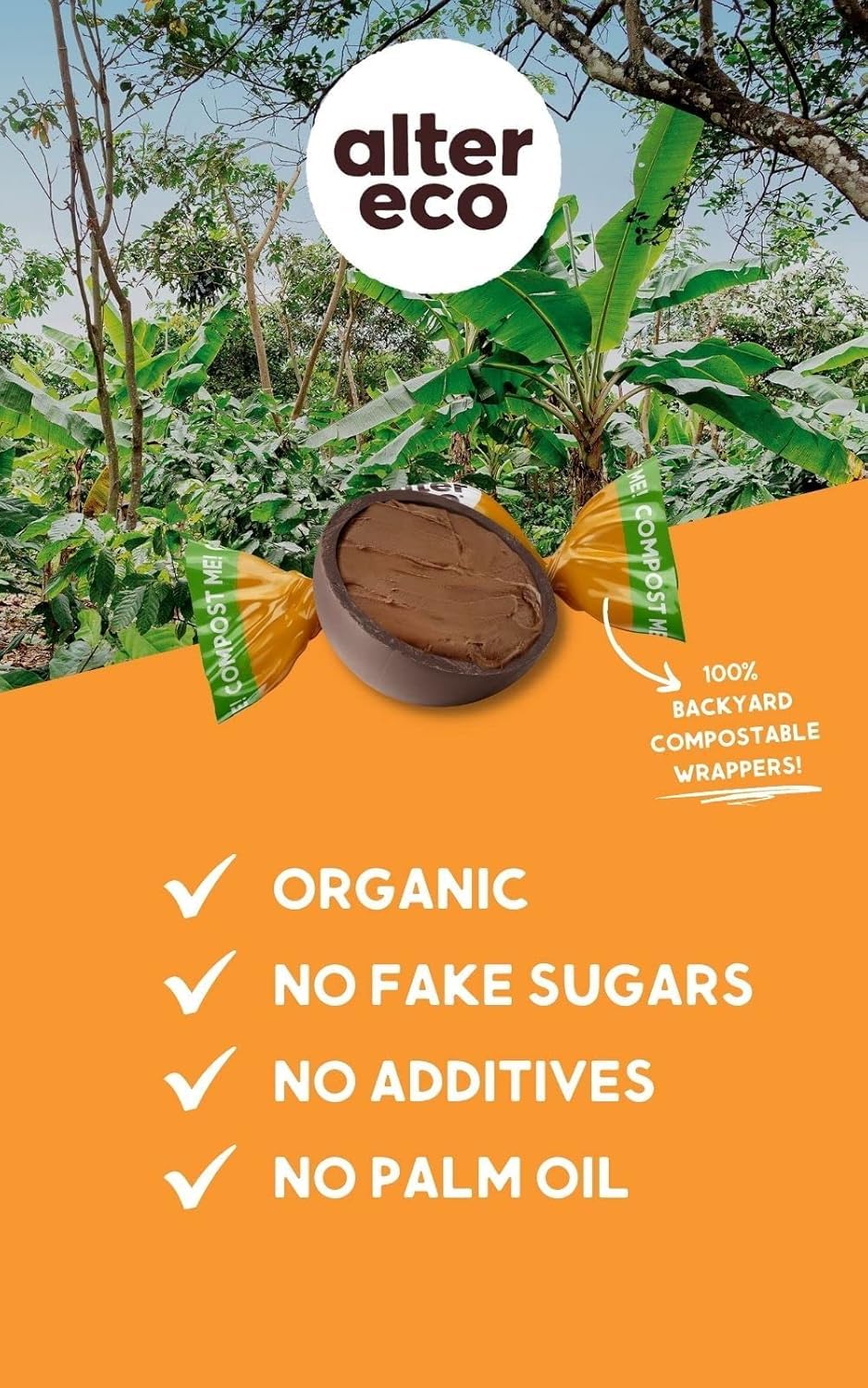 Alter Eco | Salted Caramel Truffles | 58% Pure Dark Cocoa, Fair Trade, Organic, Non-GMO, Gluten-Free Dark Chocolate Truffles | 20 Truffles