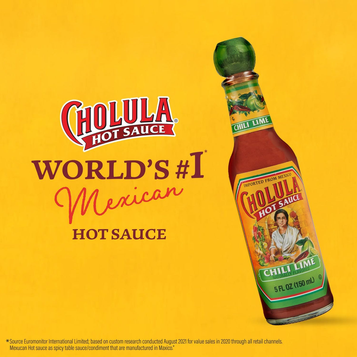 CHOLULA SAUCE HOT CHILI LIME, 5 OZ