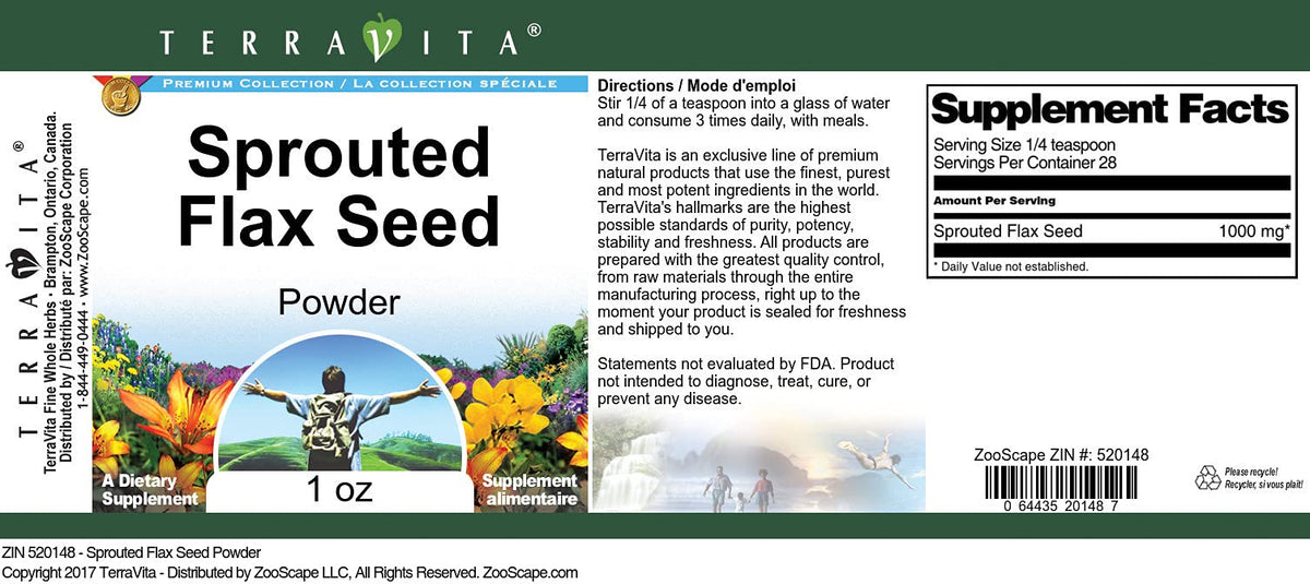 Sprouted Flax Seed Powder (1 oz, ZIN: 520148) - 3 Pack
