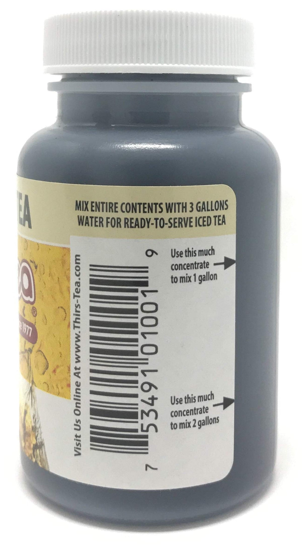 Thirs-Tea Brewed Tea | 4oz Bottle | Unsweetened | 3gal Yield | Caffeine Free
