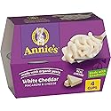 Annie's White Cheddar Microwave Mac and Cheese with Organic Pasta, Made with Real Cheese, Dinner Side or Snacks, 4 Cups, 8.04 oz