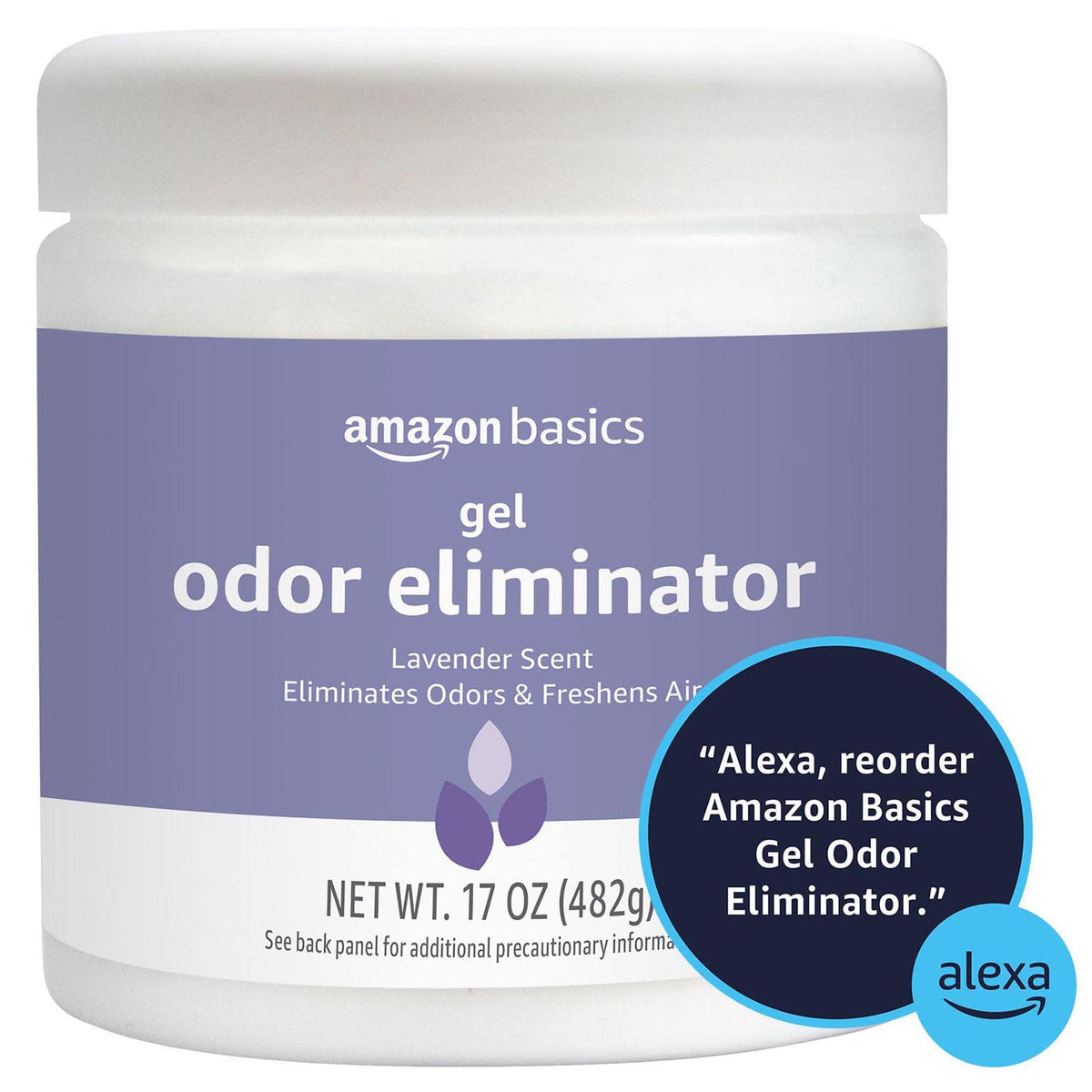 Amazon Basics Gel Odor Eliminator, Activated Charcoal, Lavender Scent, 17 Oz, 1-Pack