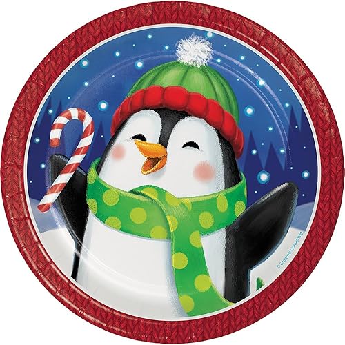 Creative Converting 8-Count Sturdy Style Dessert/Small Paper Plates, Winter Fun