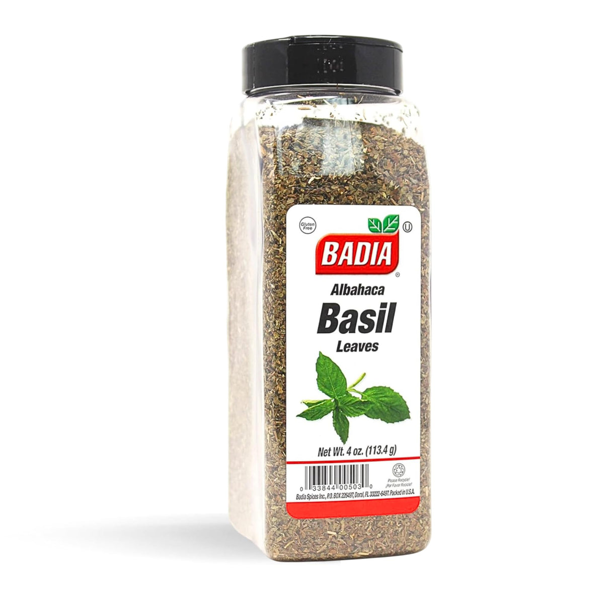 Badia Basil Leaves, 4 oz - Premium Dried Basil for Cooking, Seasoning, and Garnishing