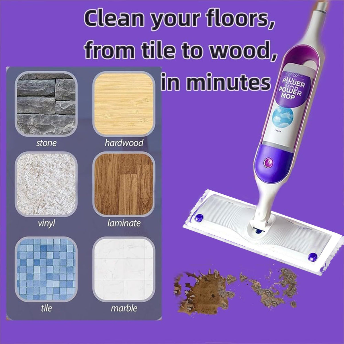 Disposable Mopping Pad Refills for PowerMop Multi-Surface Mopping Pad Refills for Floor Cleaning, 20 Count