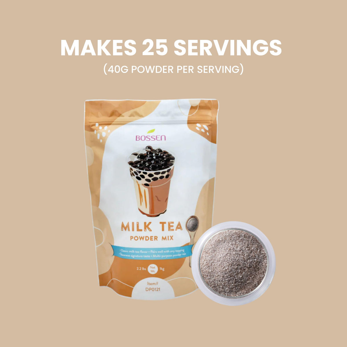 Bossen Bubble Tea Powder Mix - 2.2 Pound (Milk Tea)