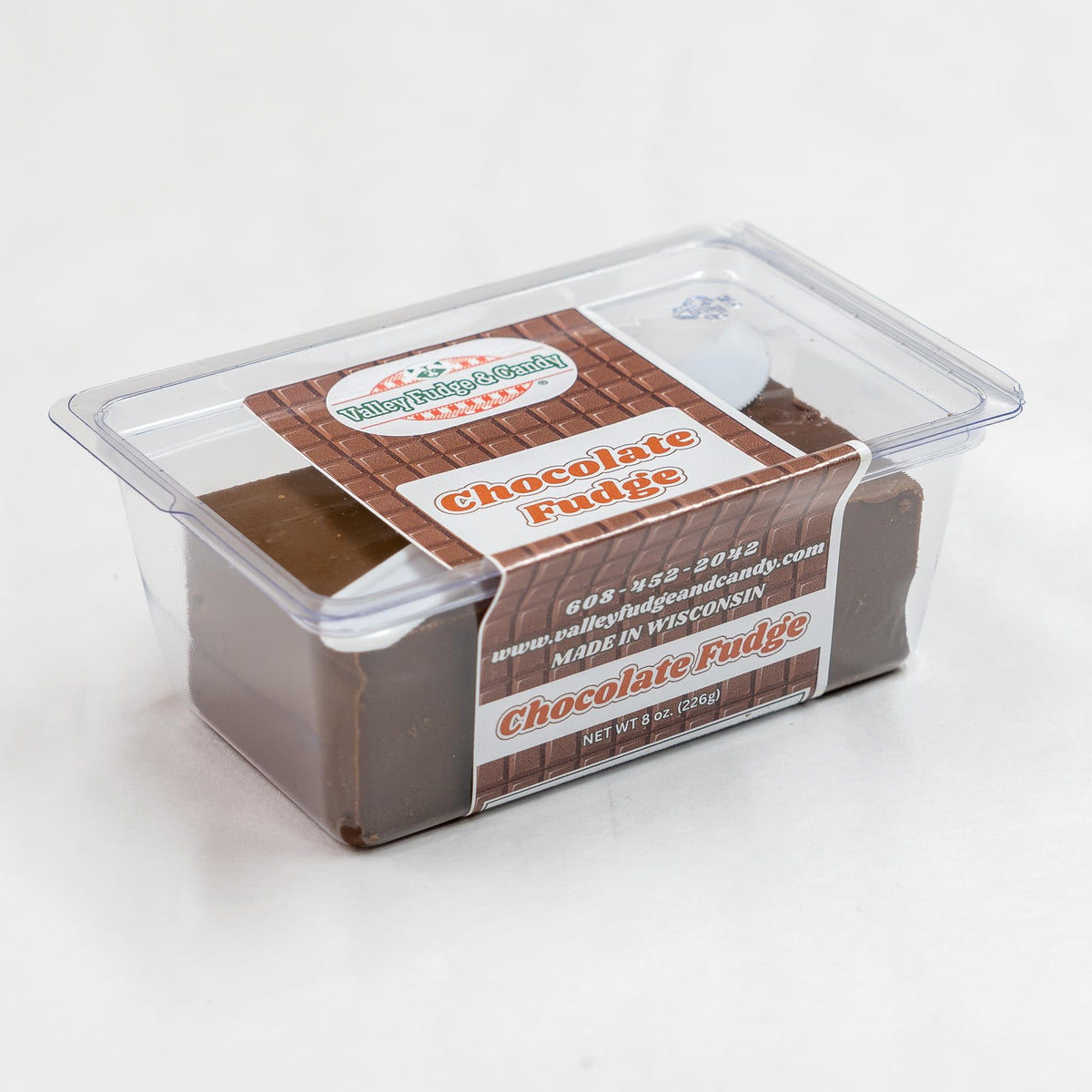 Valley Fudge Chocolate Fudge One Pound | Fresh Artisan Fudge | Made with Real Wisconsin Butter | Handmade Small Batch | 2 x 8 oz Packs