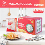 Soeos Organic Konjac Noodles, Spaghetti, 9.5oz (270g), 6 Packs, Kosher, Sugar Free, Gluten Free, Low Calorie, Low Carb Pasta, Shirataki Noodle