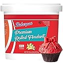 Bakerpan Premium Rolled Red Fondant for Cake Decorating - 2 Pounds, Vanilla Flavor
