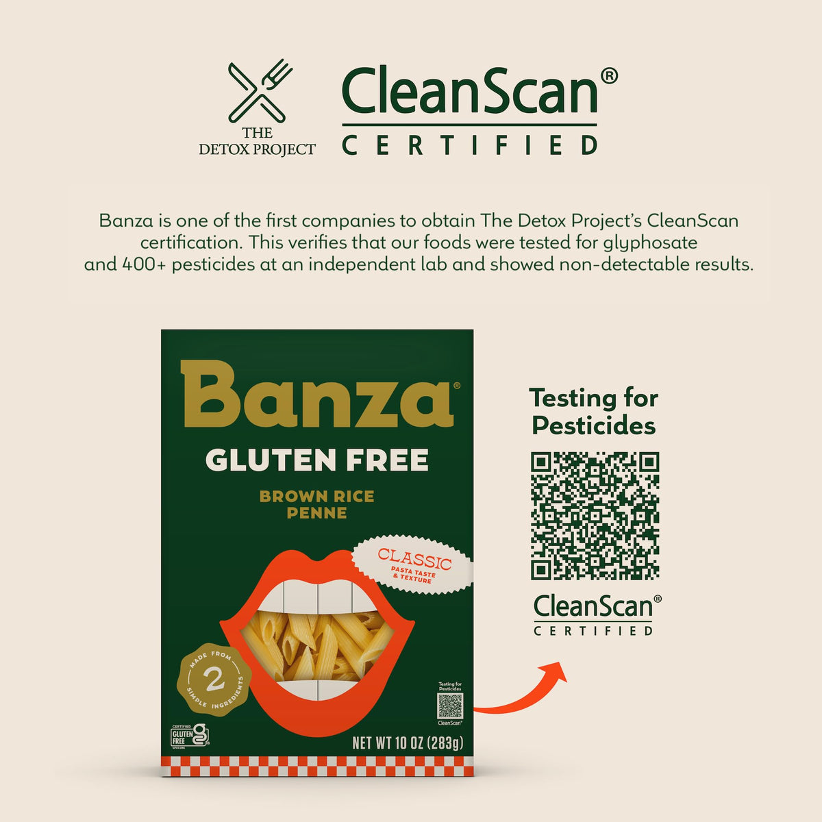 Banza Pasta Brown Rice Rotini, 10 oz