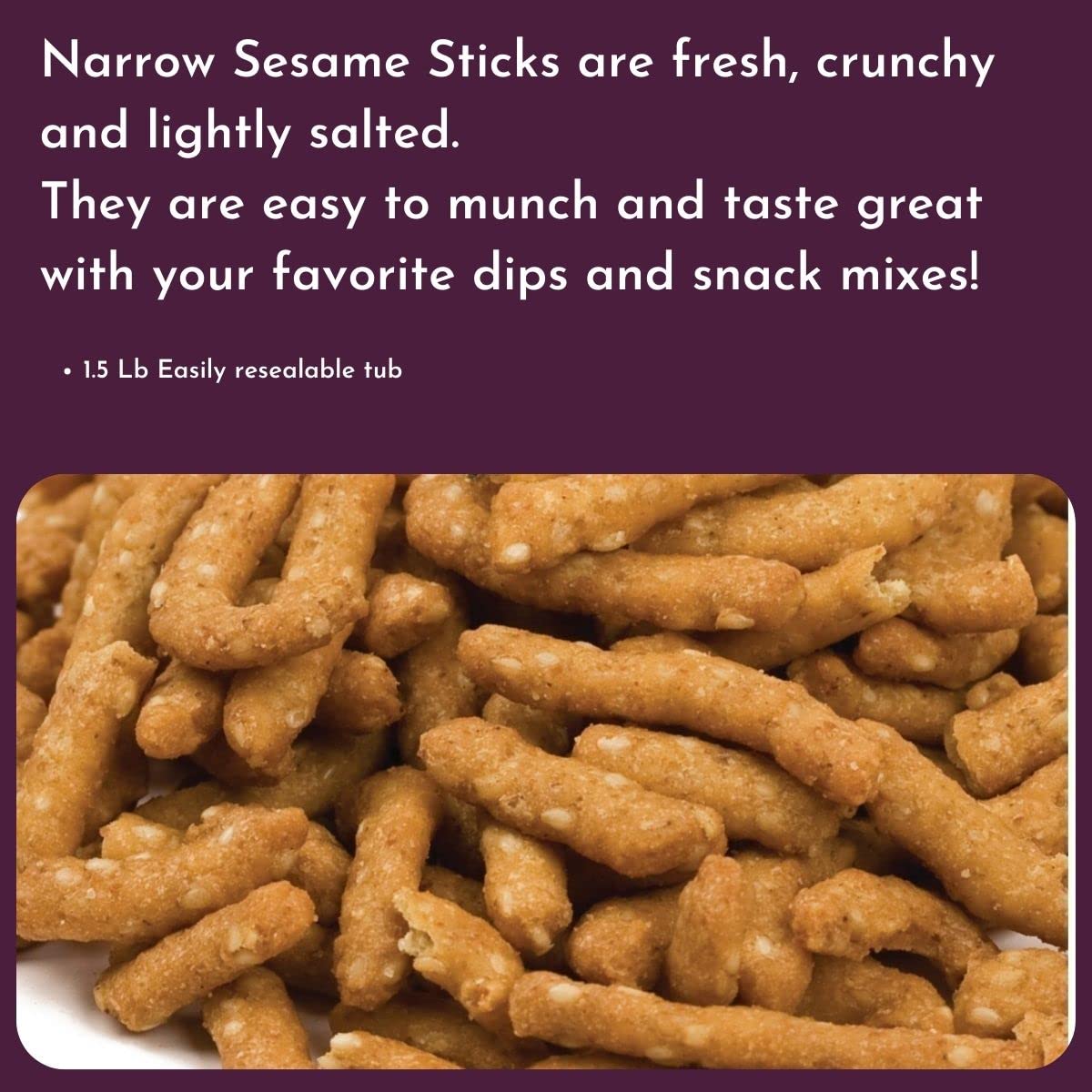 Original Sesame Sticks - 1.5 Lb (24 Oz) Tub