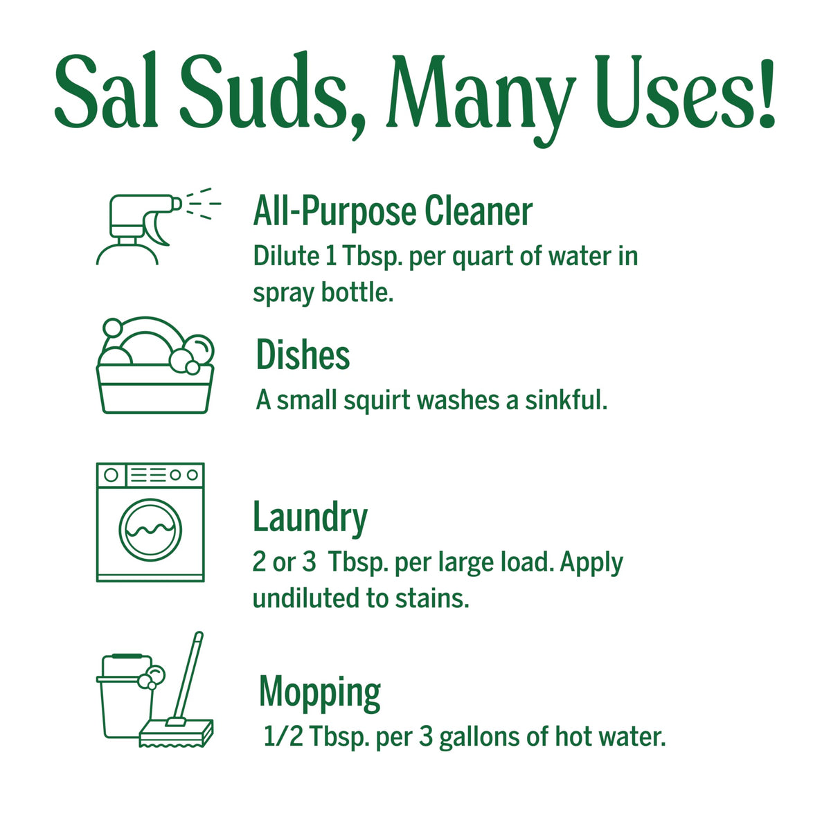 Dr. Bronner's Sal Suds Biodegradable Cleaner (32 Ounce, 2-Pack) - All-Purpose Mop Detergent for Floors, Kitchen & Bathroom, Multi-Surface Household