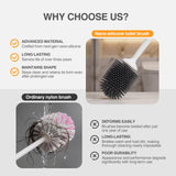 Lefree Silicone Toilet Brush and Holder, Bathroom Cleaner Brush Set, Non-Slip Handle Toilet Bowl Brush with TPR Soft Bristle, Wall Mounted/Floor