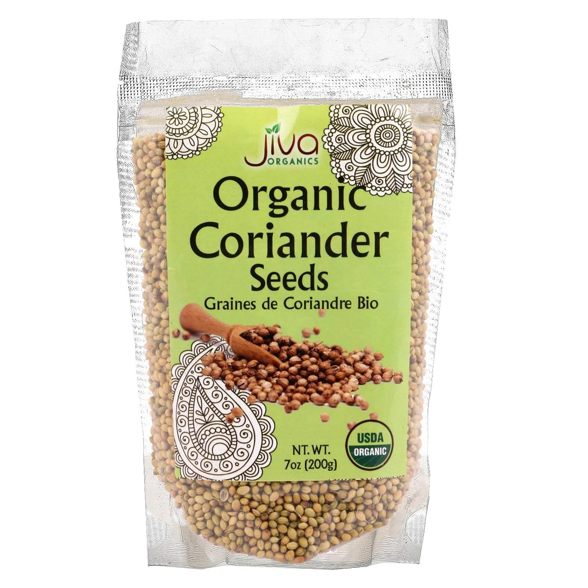 Jiva USDA Organic Coriander Seeds Whole 7 Ounce - New!
