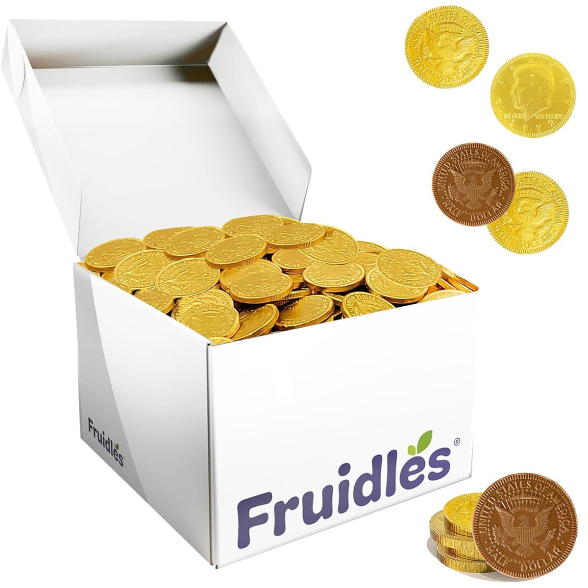 The Dreidel Company Seasons Greetings Milk Chocolate Gold Coins, Stocking Stuffers, Nut-Free, Belgian Milk Chocolate Coins, Kosher Certified Gelt (5