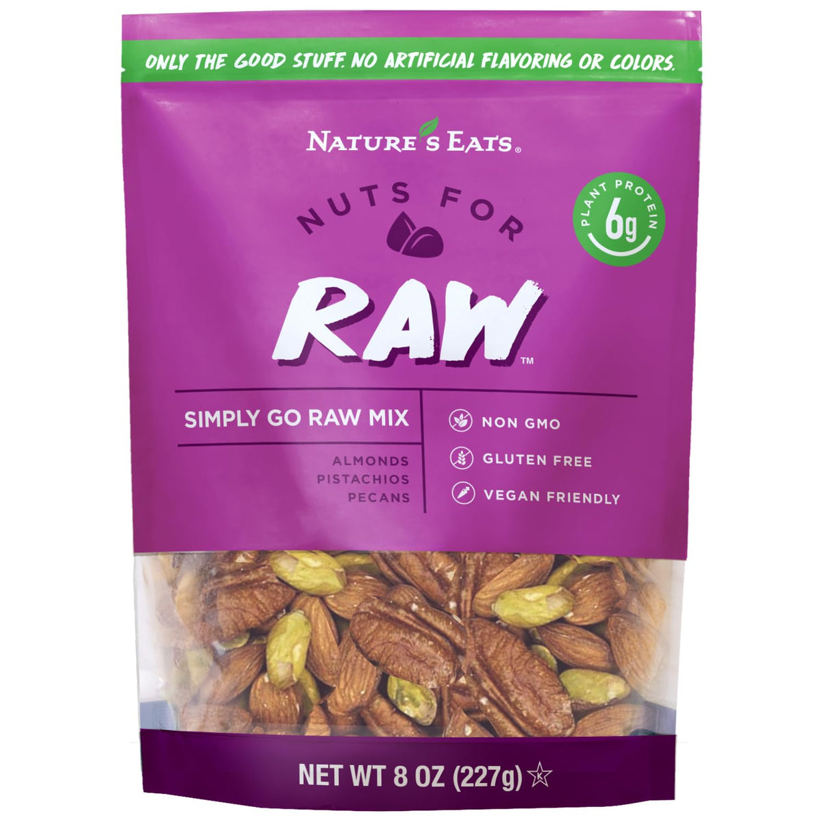 Natures Eats Nuts For Raw, 8 Oz (Pack of 1)