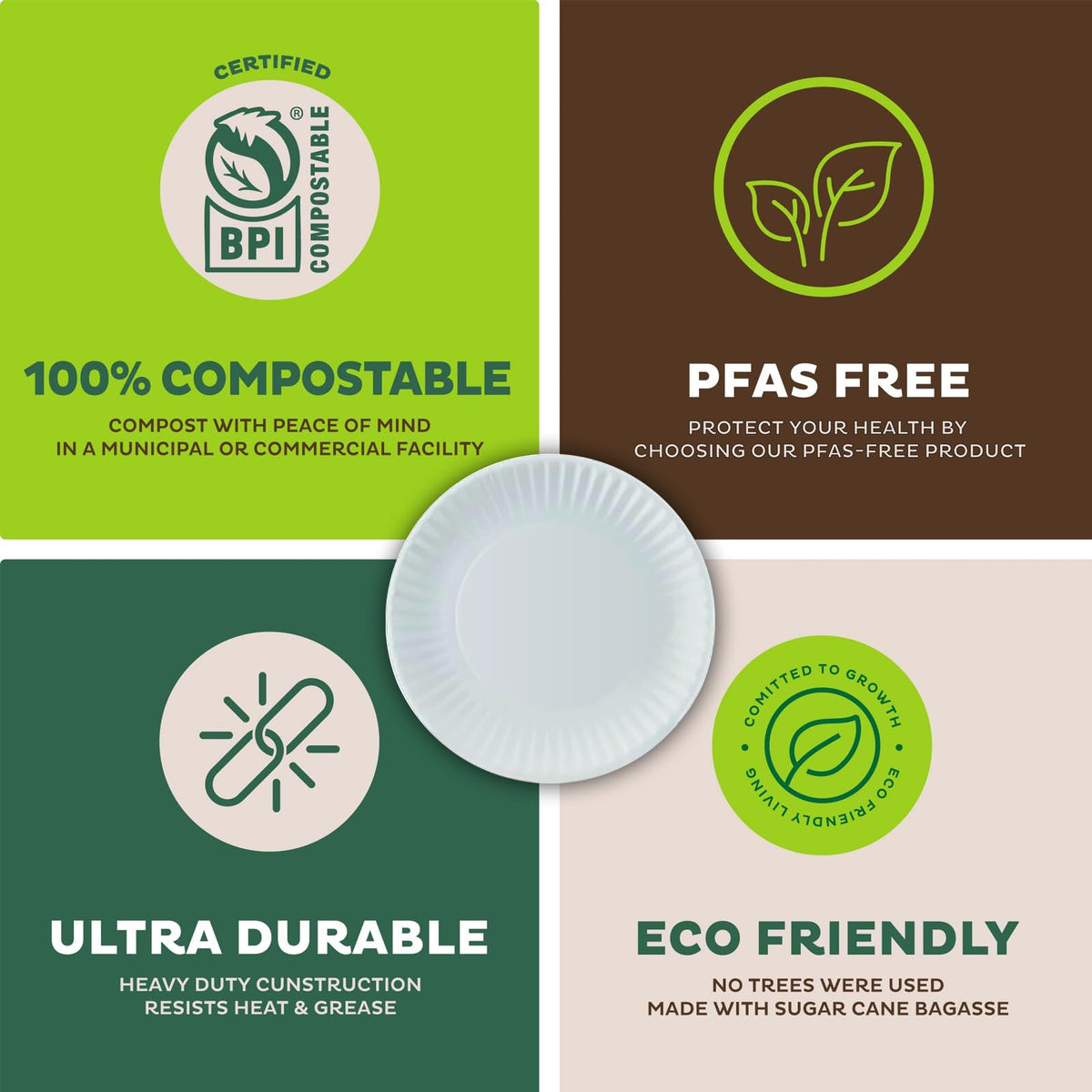Perfect Stix Paper Plate by Kitchen Essentials, 9" (Pack of 300)