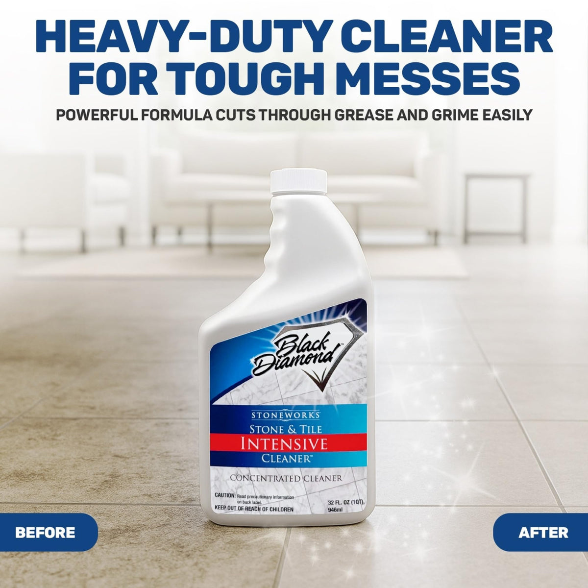 Black Diamond Stoneworks Stone & Tile Intensive Cleaner - Professional Deep Cleaner for Marble, Limestone, Travertine, Granite, Slate, Ceramic