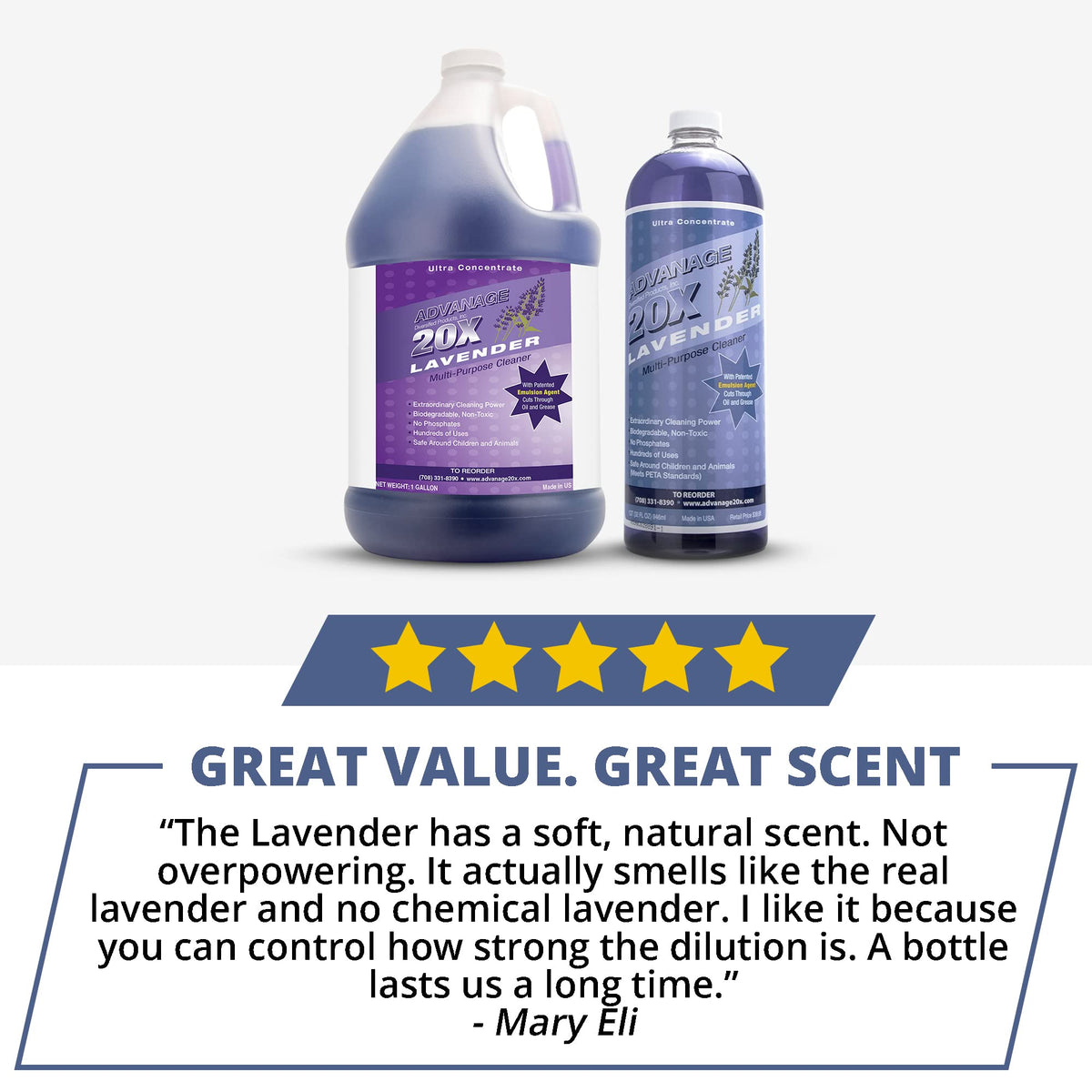 All Purpose Cleaner Concentrate - Advanage 20X The Wonder Cleaner Lavender for All Surfaces Around Bathroom, Kitchen, Oil and Grease, Multi Purpose