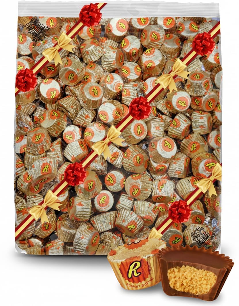 Resse's Peanut Butter Cups Candy, 2 Pound Bulk Bag (Approx. 90 pcs) - Individually Wrapped Mini Milk Chocolate & Peanut Butter Treats, Party Candy