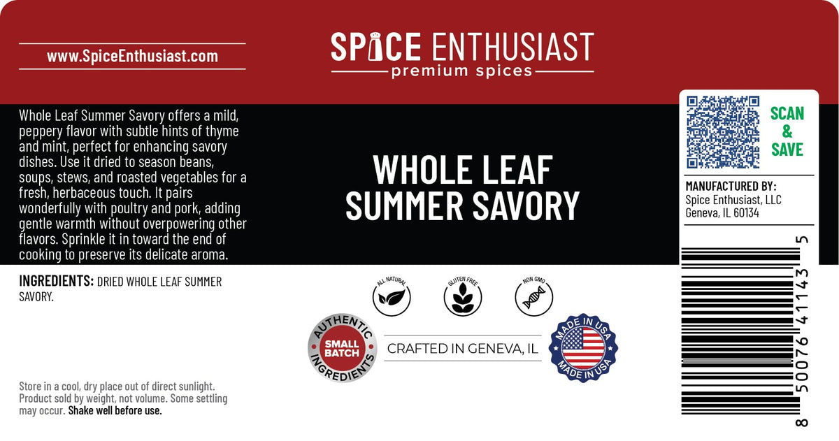 Spice Enthusiast Whole Leaf Summer Savory - 2.5 oz
