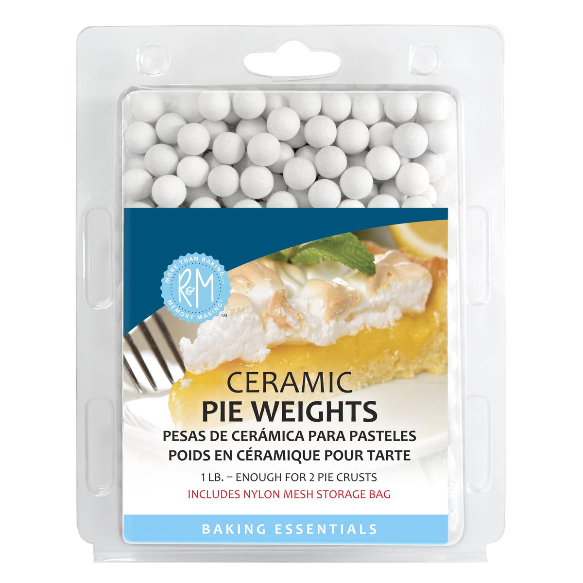 R&M International Ceramic Pie Weights, 1 lb. with Mesh Storage Bag