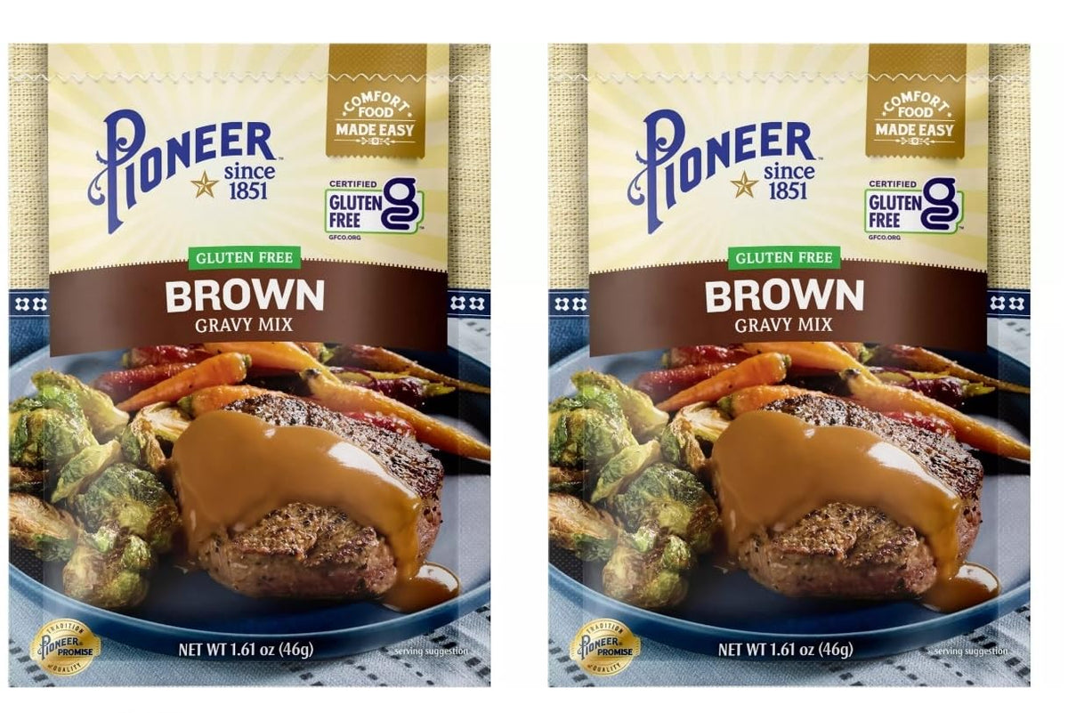 Pioneer Gravy & Seasoning Mixes - 2 packages (Gluten Free Brown 1.61oz)