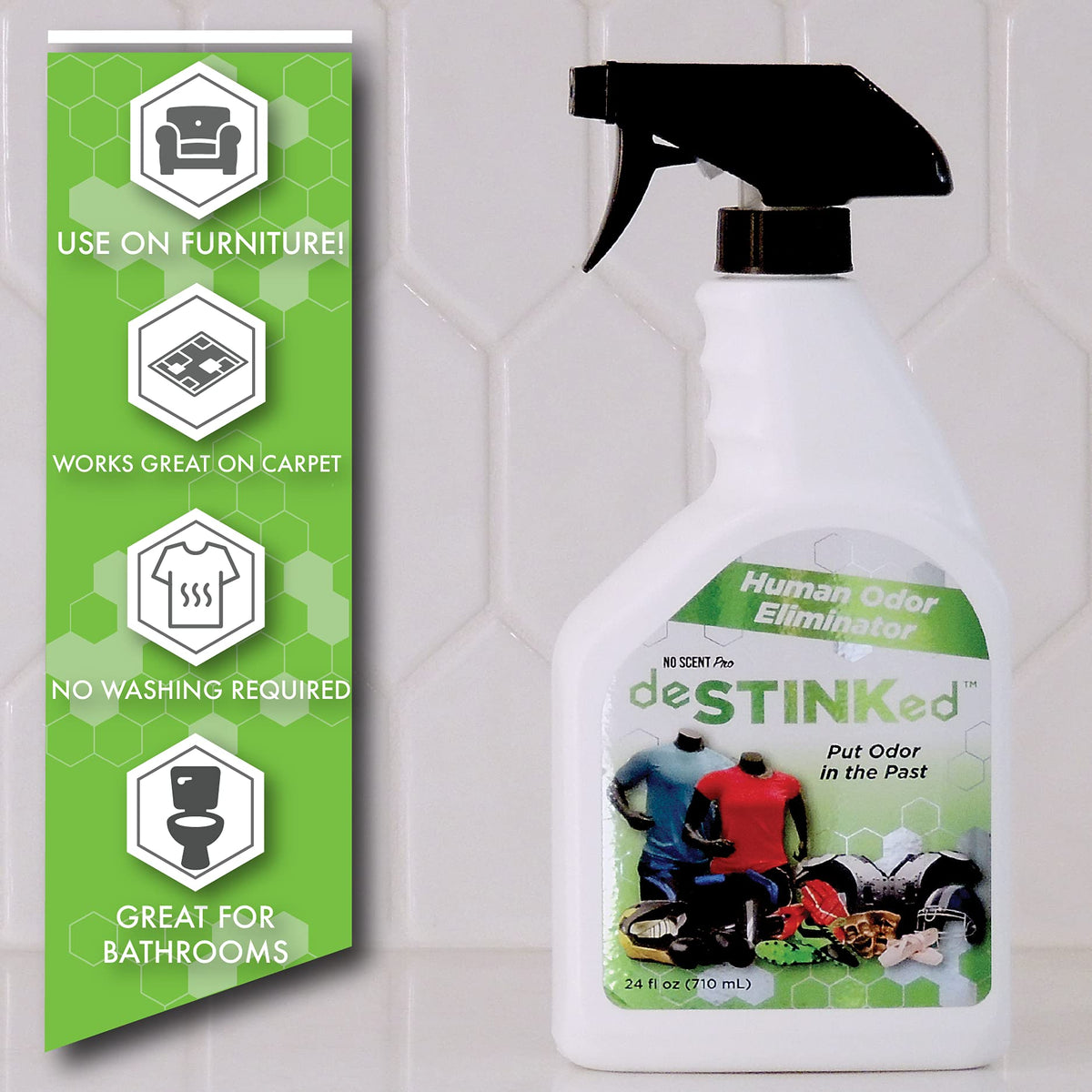 deSTINKed Human Odor Eliminator | Spray & Play Triple-Action Formula | Safe for Clothing, Fabrics, & Gear | 24oz | Made In USA