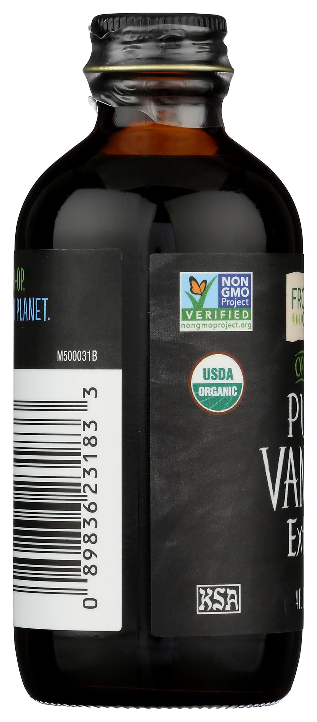 Frontier Co-op Organic Pure Vanilla Extract, 4 fl oz - For Coffee, Syrups, and Baking