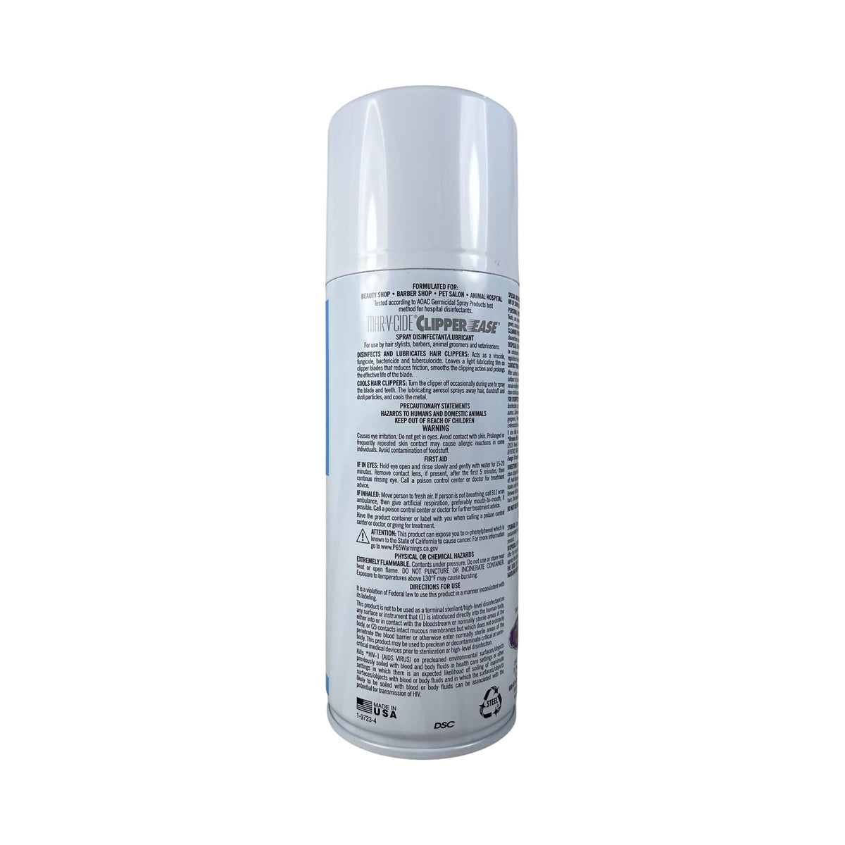 MAR-V-CIDE Clipper Ease Spray Disinfectant - 12 oz | Cleans, Cools, Lubricates & Disinfects Electric Clippers - Antibacterial, Antifungal, Anti-Rust