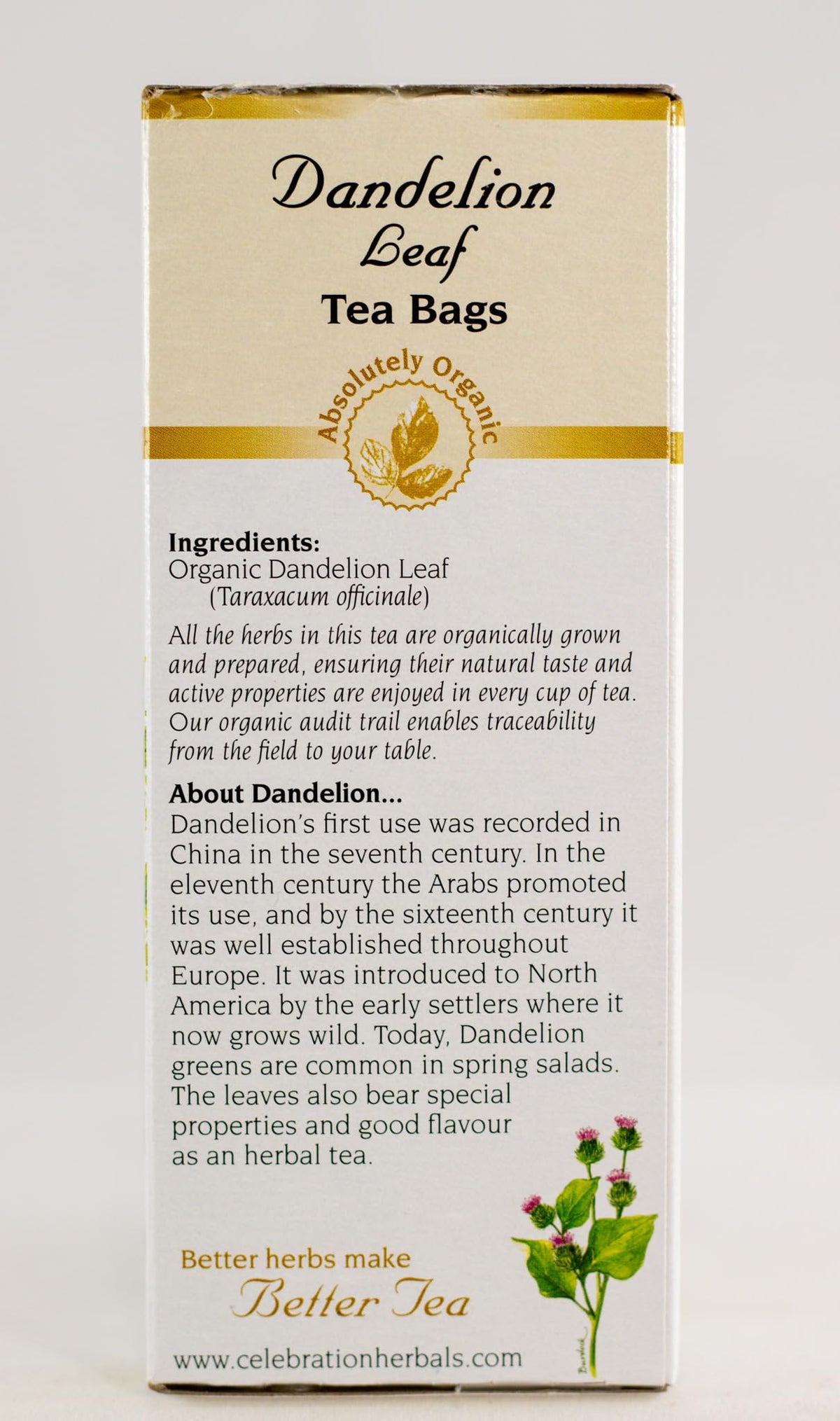 Celebration Herbals Dandelion Leaf Tea Bags 24 Count