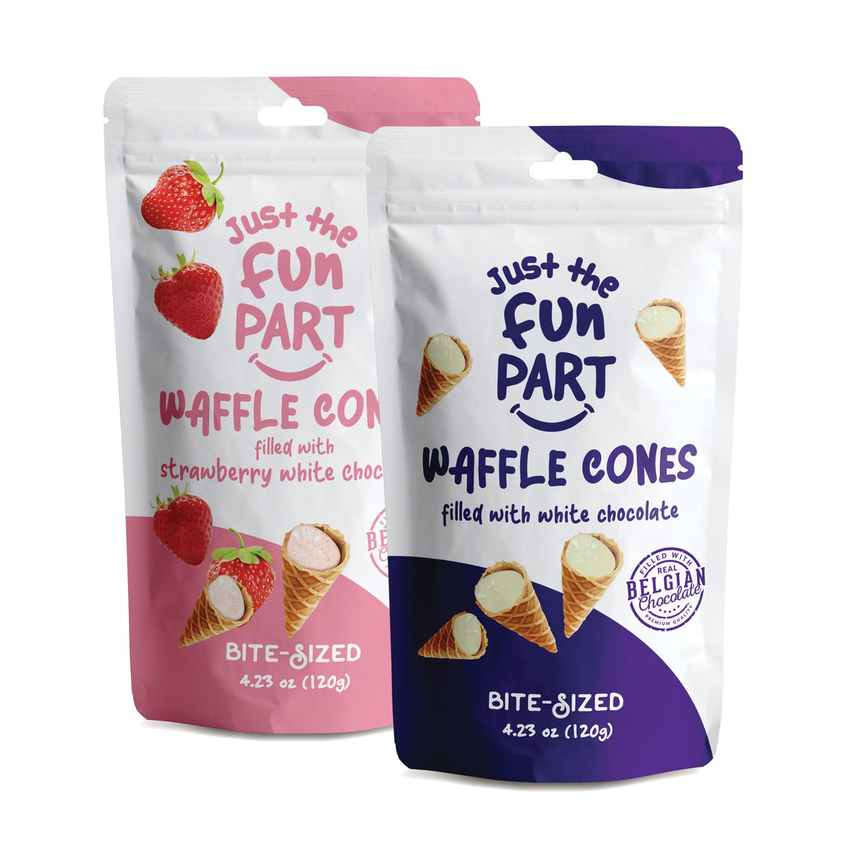 Just The Fun Part Bundle, White + Strawberry Chocolate Cones